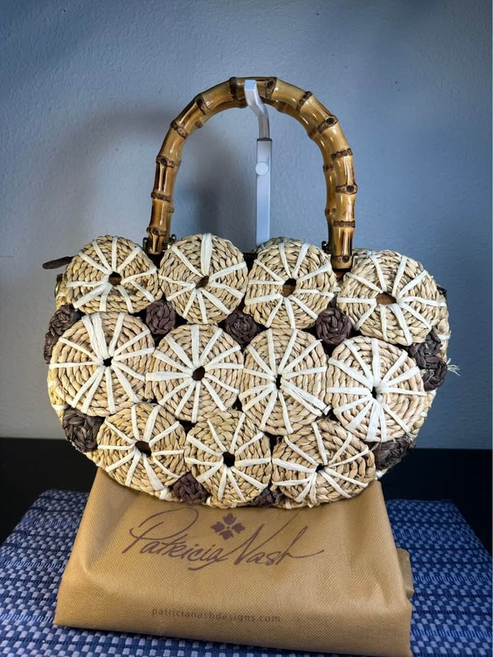 Patricia Nash Palmarola Specialty Woven Straw Satchel